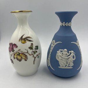 Pair of wedgwood vases jasperware and bone china
